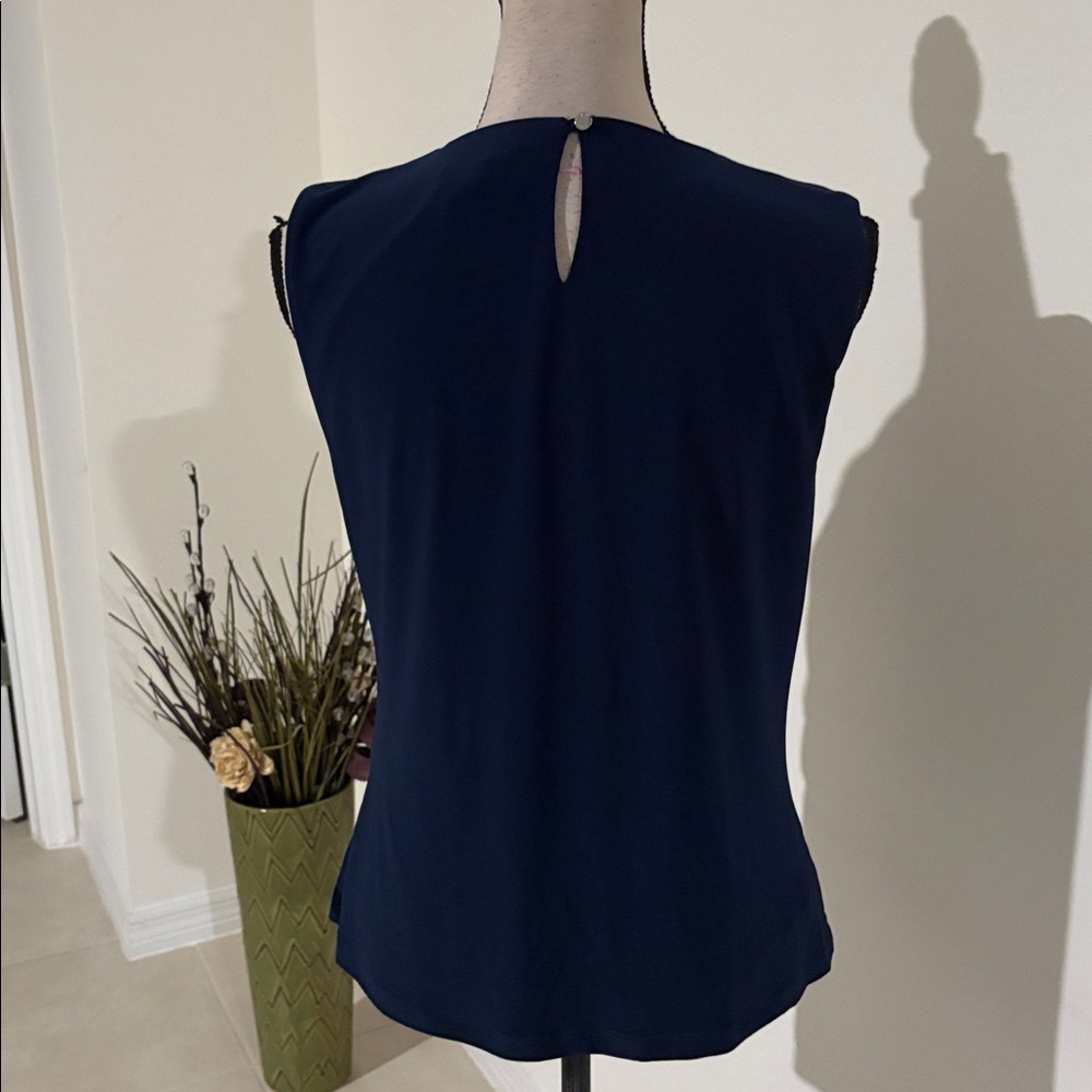 DKNY navy blue crossover shirt sz large 528 - Picture 5 of 7